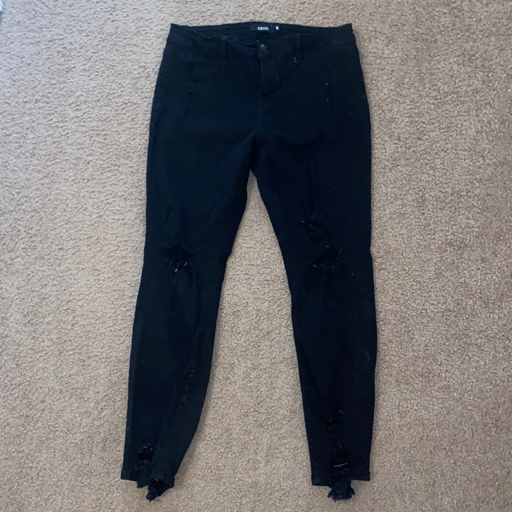Cello Black Distressed Jeans